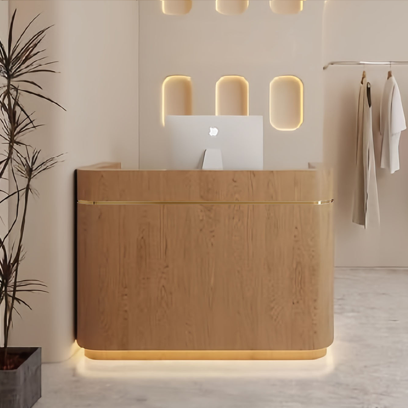 Modern Curved Reception Counter for Stores Salons JDT-2314