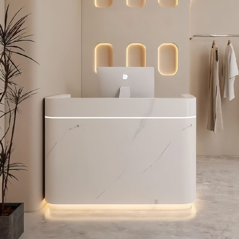 Modern Curved Reception Counter for Stores Salons JDT-2314