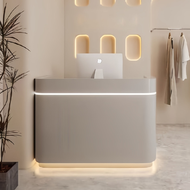 Modern Curved Reception Counter for Stores Salons JDT-2314