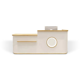 Refined Commercial Corner Check Out Counter Reception Desk Made-to-Order (6-11 Weeks Delivery)