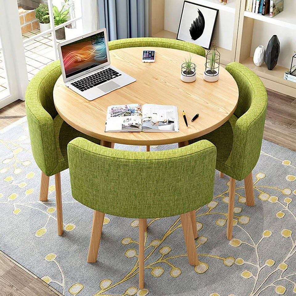 Minimalist Reception Round Table with 4 Chairs Set For Office & Cafe JDZH-2078