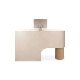 Simple Curved Lacquered Reception Desk Made-to-Order (6-11 Weeks Delivery)