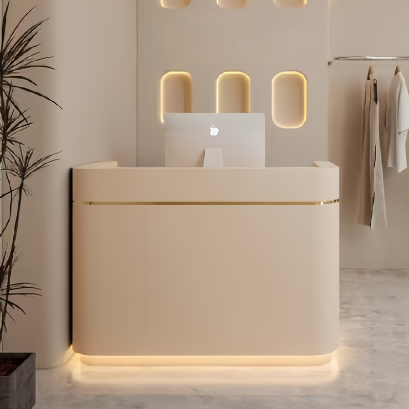 Modern Curved Reception Counter for Stores Salons JDT-2314