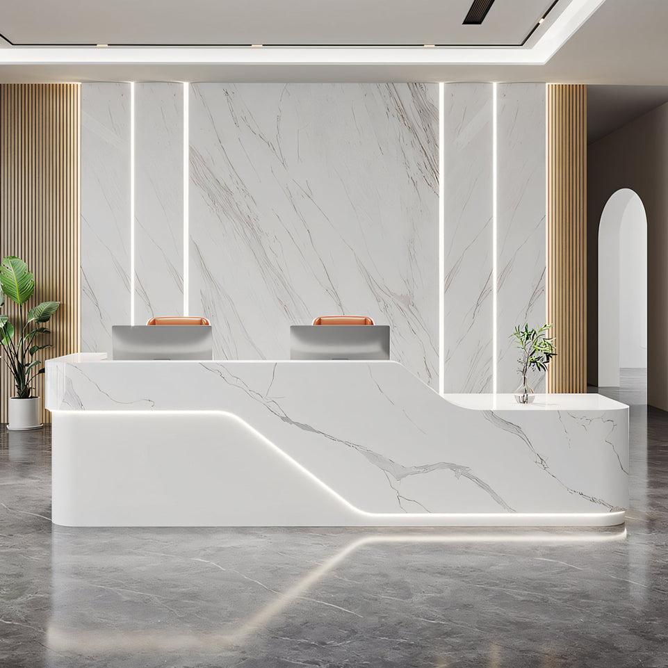 (In Stock) Luxury Wooden Reception Desk for Office & Hotel Front Desk Cashier Counter JDT-1090 Shipped from Australia