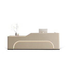 Fully Assembled Curved LED Reception Desk for Commercial Spaces Made-to-Order (6-11 Weeks Delivery)