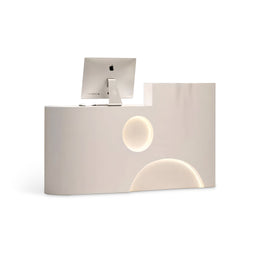 Minimalist Aesthetic Design Fully Assembled Small Reception Desk with LED Lights Made-to-Order (6-11 Weeks Delivery)