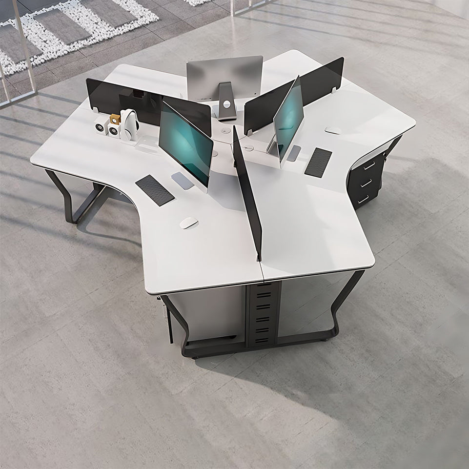 (In Stock)Wooden-Top Metal-Leg Multi-Person Collaborative Desk Ideal for Small Offices and Multi-Person Workstations BGZ-015