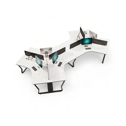 (In Stock)Wooden-Top Metal-Leg Multi-Person Collaborative Desk Ideal for Small Offices and Multi-Person Workstations BGZ-015