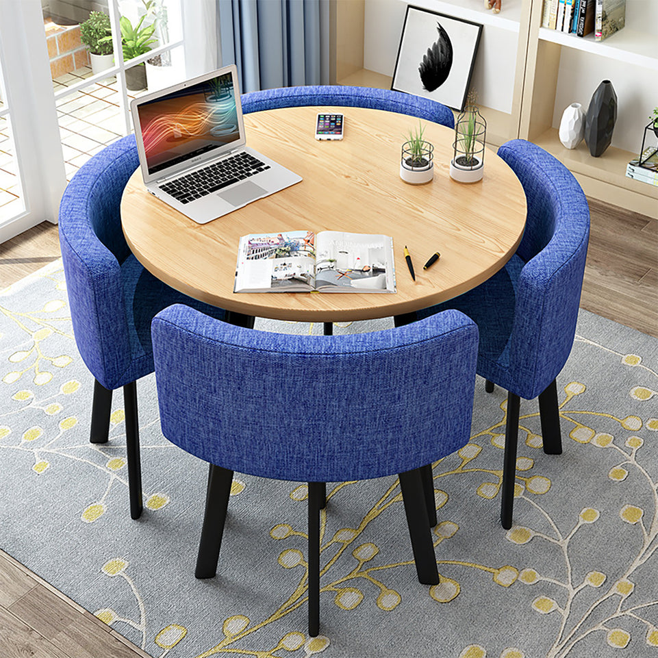 Minimalist Reception Round Table with 4 Chairs Set For Office & Cafe JDZH-2078