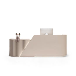 Arc L-Shaped Reception Desk with Baked Paint and LED Strip Made-to-Order (6-11 Weeks Delivery)