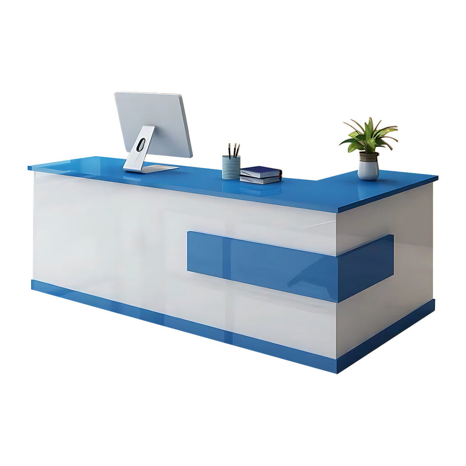 L-shaped Modern Reception Desk with a Drawer and a Keyboard Tray JDT-069