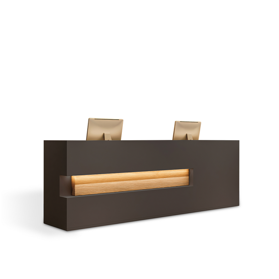 (In Stock) Wood Grain Reception Desk Vintage Full-Assembly Reception Desk JDT-769 Shipped from Australia