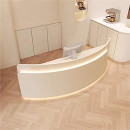 Reception Desk with High-Density Board and Customizable Finish Made-to-Order (6-11 Weeks Delivery)