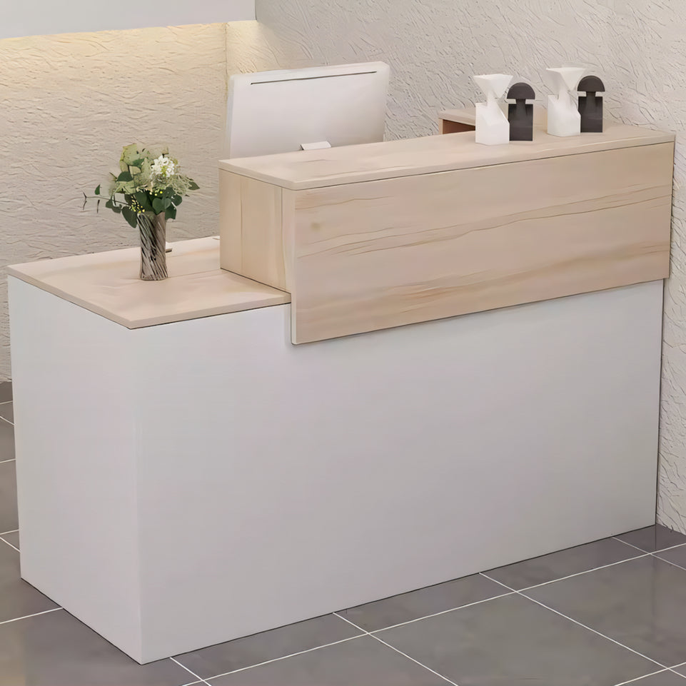 (In Stock) Simple Salon Office Shop Store Institution Luxury-inspired Wooden Reception Desk JDT-1086 Customizable Dimensions