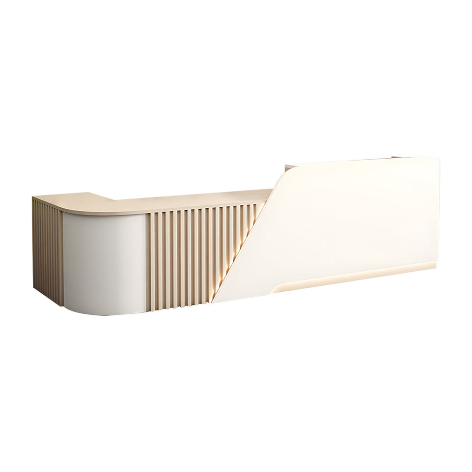 Modern L-Shaped Reception Desk with Storage Cabinet for Office Reception Area JDT-2248