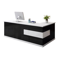 L-shaped Modern Reception Desk with a Drawer and a Keyboard Tray JDT-069