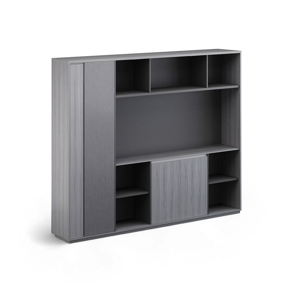 Upscale Gray Executive Desk with Large Side Cabinet LBZ-2059