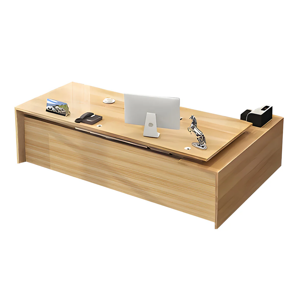 Modern Solid Wood Executive Desk with Storage Cabinet LBZ-081