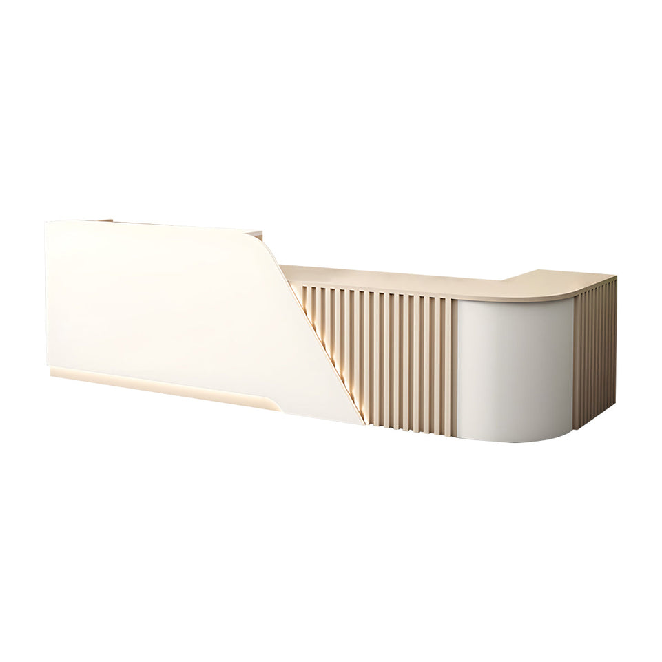 Modern L-Shaped Reception Desk with Storage Cabinet for Office Reception Area JDT-2248