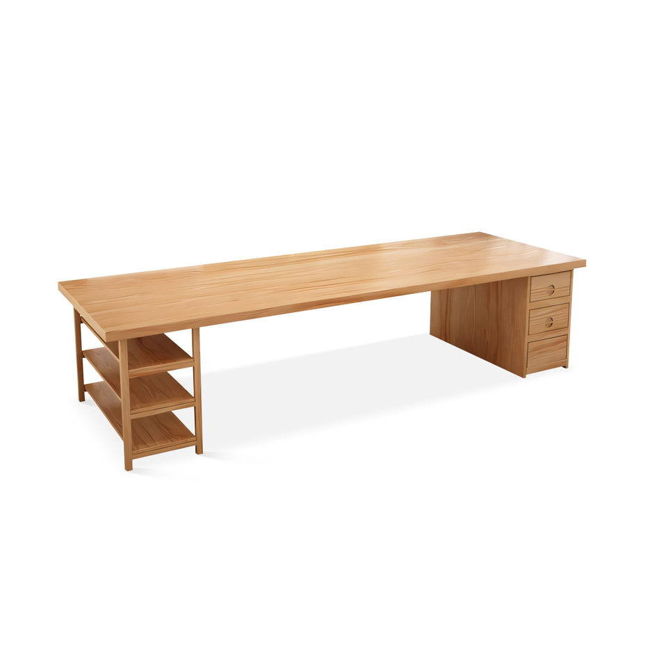 White Stylish Long Table Office Desk With Drawer Storage HYZ-1061