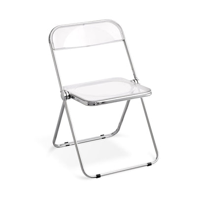 (In Stock) Metal + Acrylic Folding Chair Set with Industrial Style Stainless Steel Table and Chairs Ideal for cafes and similar settings  CZYZ-2010