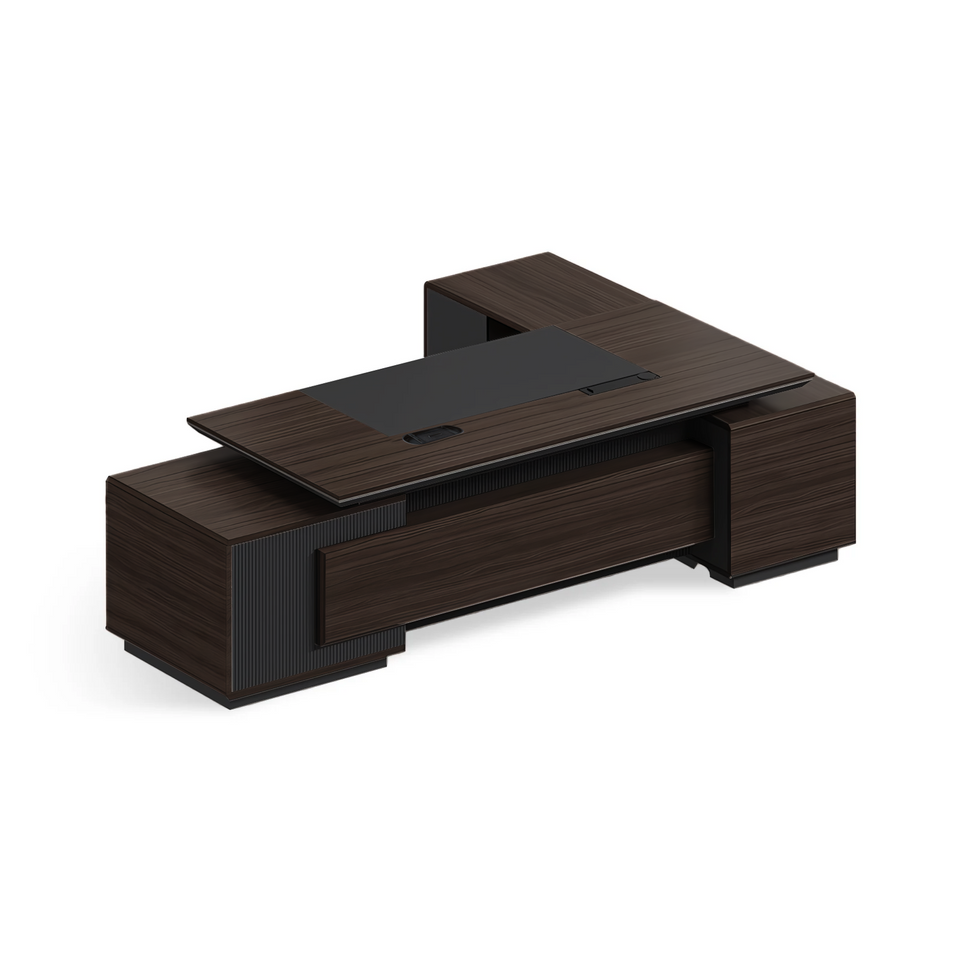 Modern Executive Desk With Side Cabinet And Power Outlet LBZ-10186