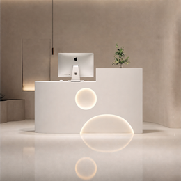 Minimalist Aesthetic Design Fully Assembled Small Reception Desk with LED Lights