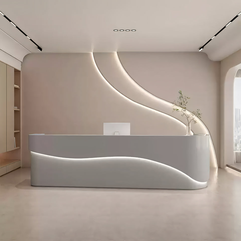 Simple Modern White Company Institution Salon Reception Desk JDT-1054