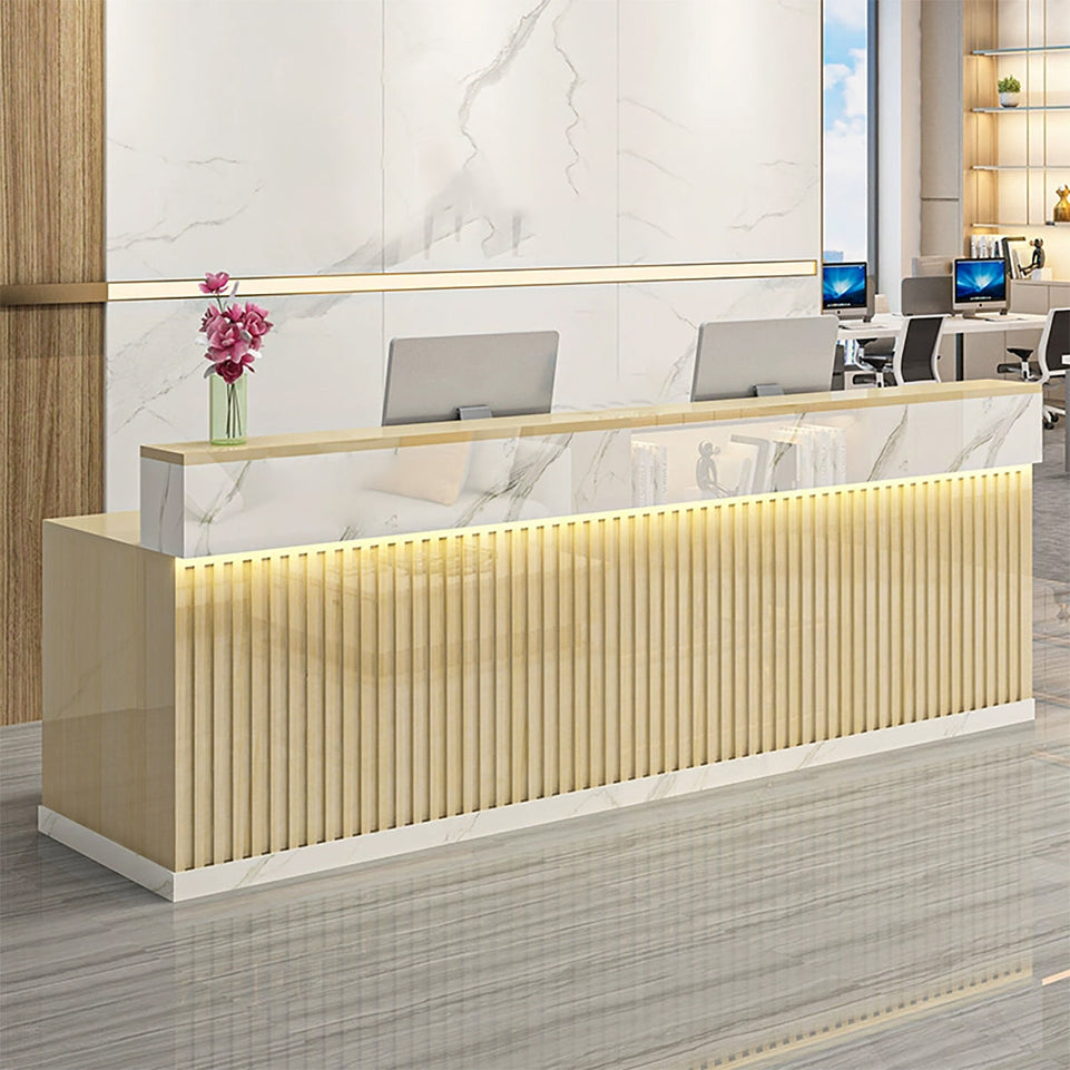 Modern Office Reception Desk with Raised Partition Design JDT-7282