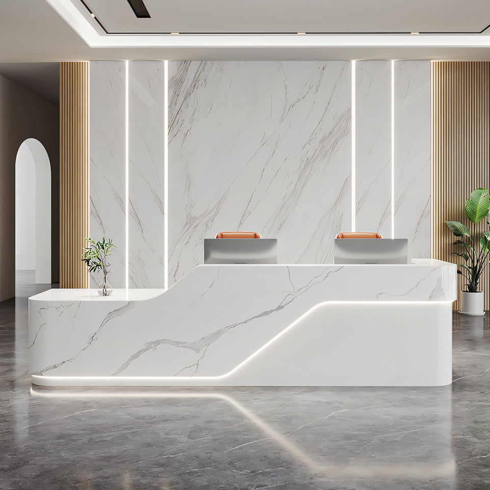 Luxury Reception Desk with Marble Grain for Office and Hotel JDT-1090