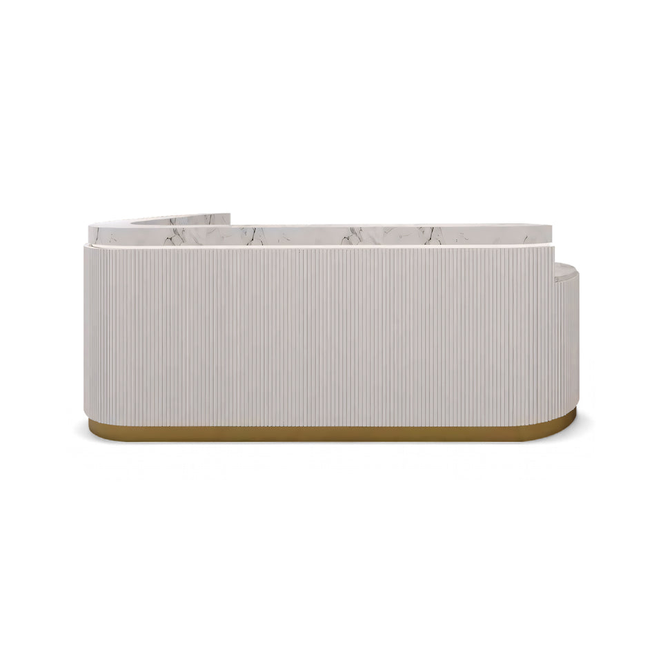 Modern Fully Assembled Reception Desk with LED and Side Cabinet JDT-2197
