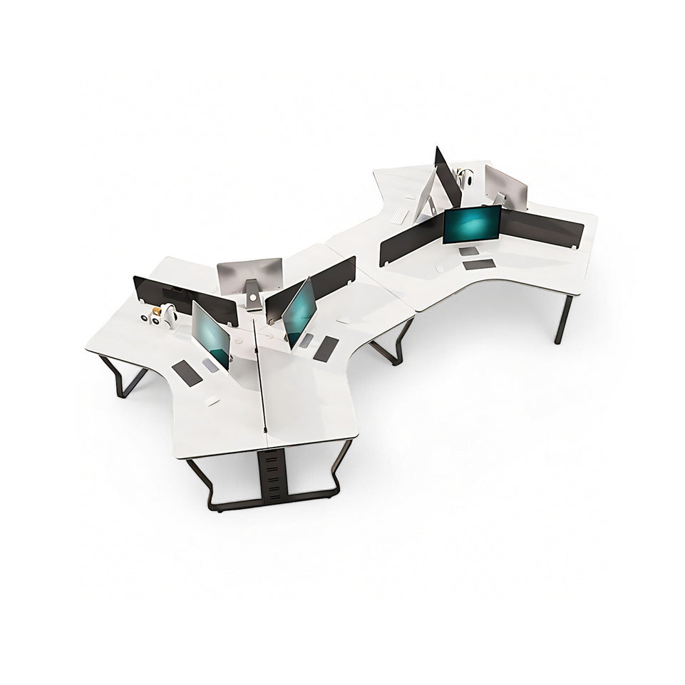 (In Stock)Wooden-Top Metal-Leg Multi-Person Collaborative Desk Ideal for Small Offices and Multi-Person Workstations BGZ-015