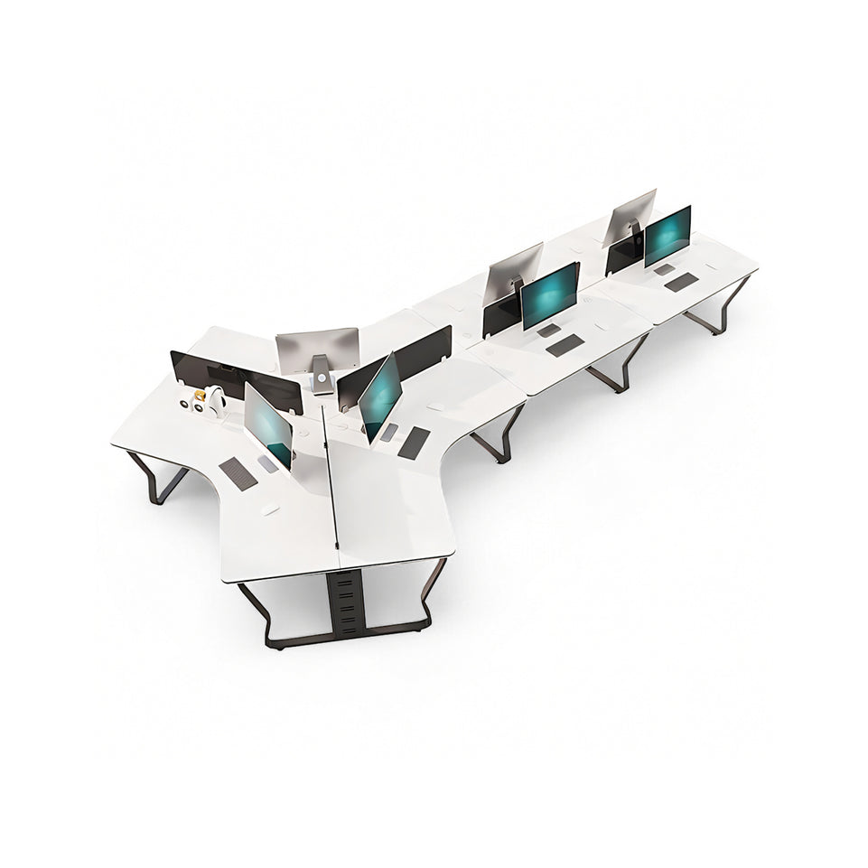 (In Stock)Wooden-Top Metal-Leg Multi-Person Collaborative Desk Ideal for Small Offices and Multi-Person Workstations BGZ-015