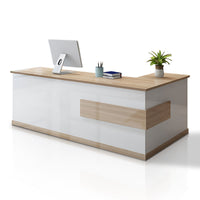 L-shaped Modern Reception Desk with a Drawer and a Keyboard Tray JDT-069