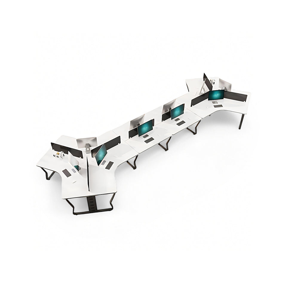 (In Stock)Wooden-Top Metal-Leg Multi-Person Collaborative Desk Ideal for Small Offices and Multi-Person Workstations BGZ-015