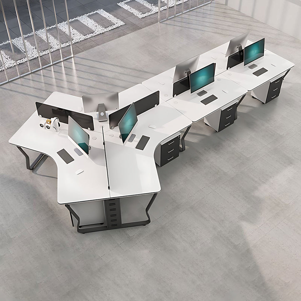 (In Stock)Wooden-Top Metal-Leg Multi-Person Collaborative Desk Ideal for Small Offices and Multi-Person Workstations BGZ-015