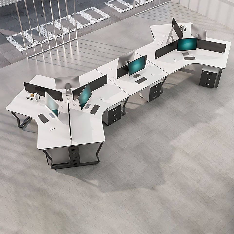 (In Stock)Wooden-Top Metal-Leg Multi-Person Collaborative Desk Ideal for Small Offices and Multi-Person Workstations BGZ-015