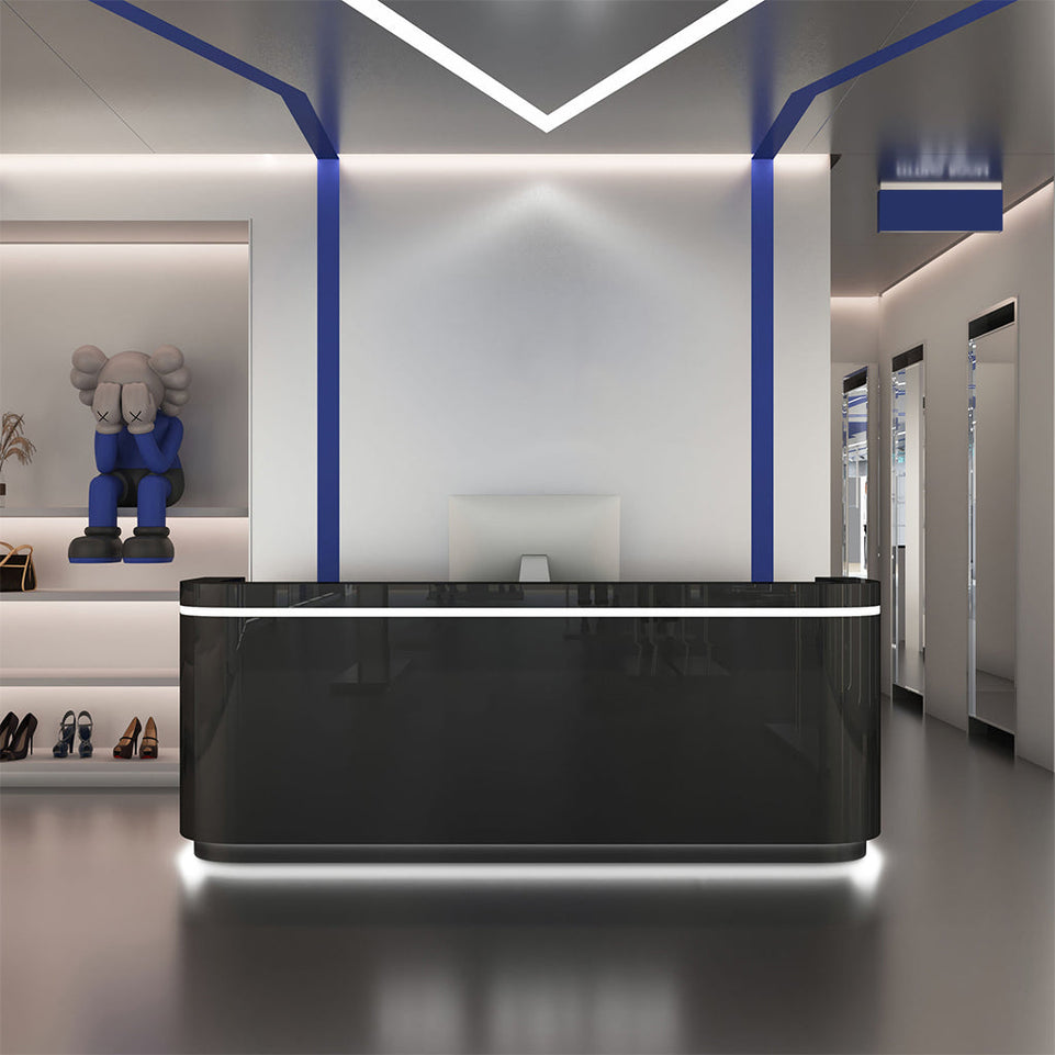 Salon Office Store  Reception Desk with Fully Assembled Feature and Stainless Steel Surface JDT-1028