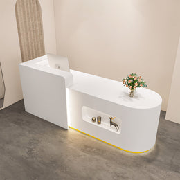 Curved Reception Counter with LED Base Lighting