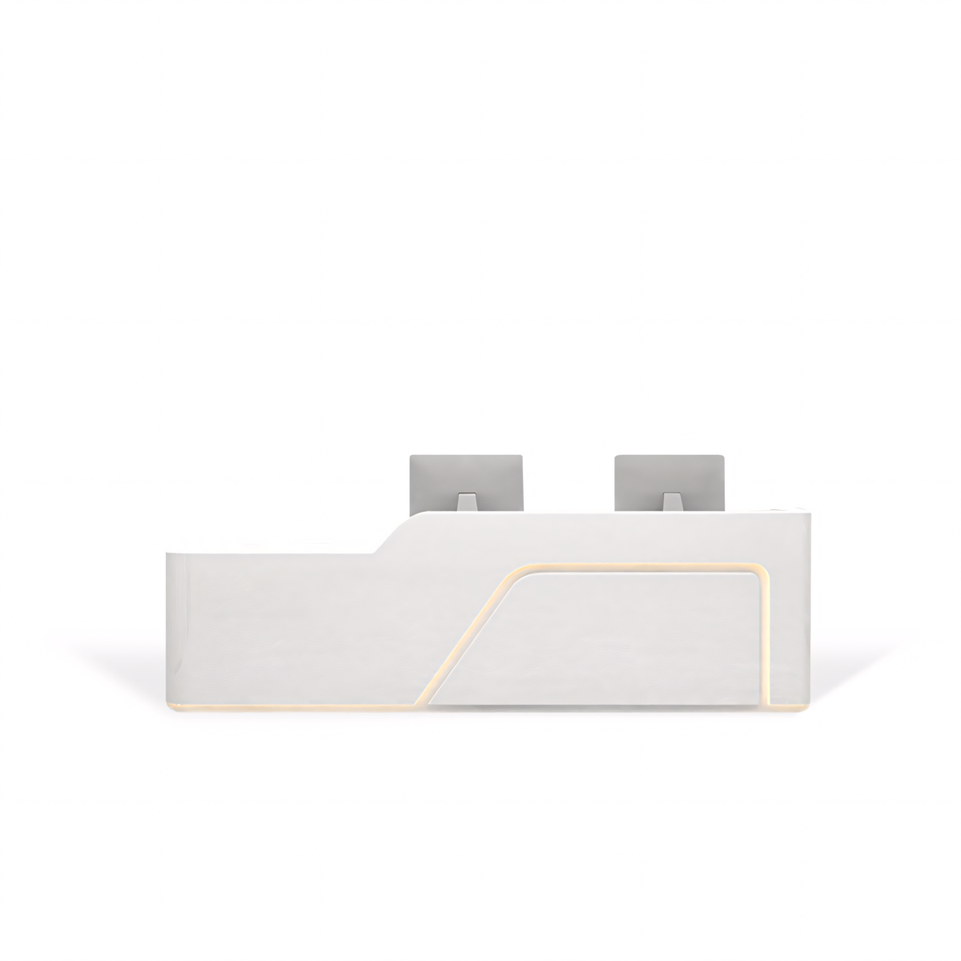 Lacquered Reception Desk with LED Strip and Wide Desktop Made-to-Order (6-11 Weeks Delivery)