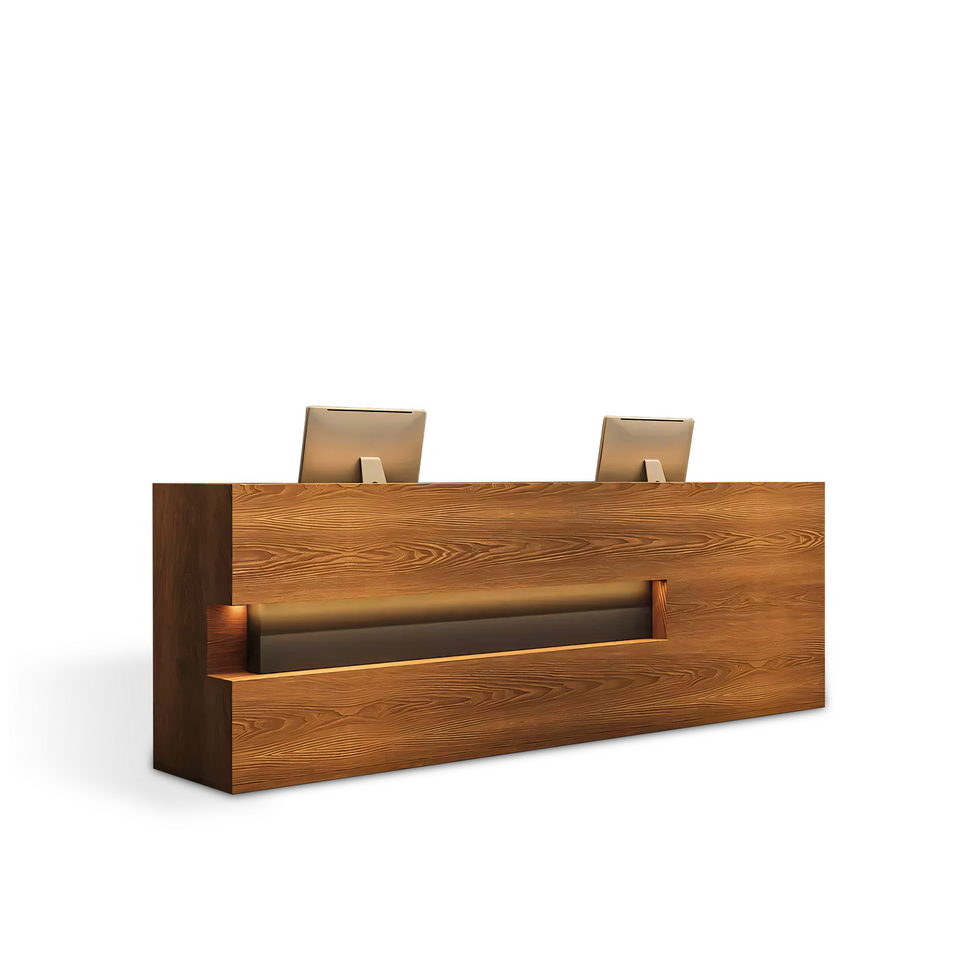 (In Stock) Wood Grain Reception Desk Vintage Full-Assembly Reception Desk JDT-769 Shipped from Australia