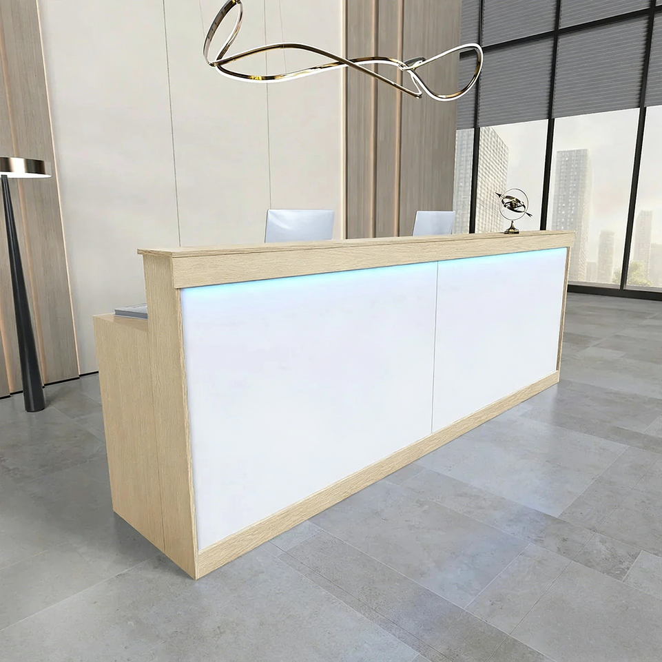 Office Reception Desk with Storage Cabinet and Keyboard Tray JDT-2214